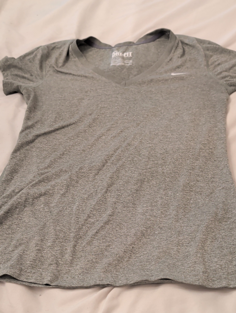 Nike Women's Heather Gray V-Neck Short Sleeve Tee